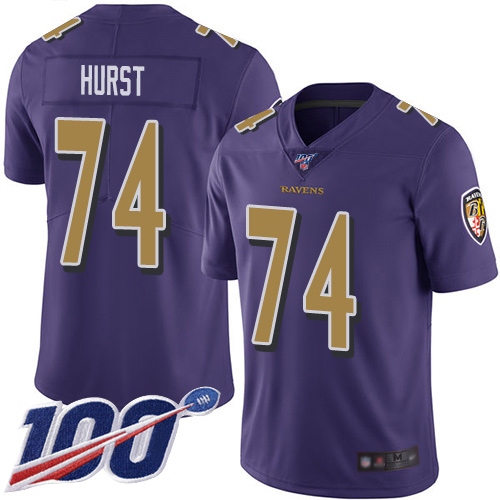 Baltimore Ravens Limited Purple Men James Hurst Jersey NFL Football #74 100th Season Rush Vapor Untouchable